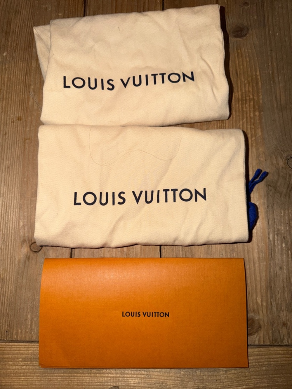 Louis Vuitton LV shoe duster bags, certificate of authenticity envelope